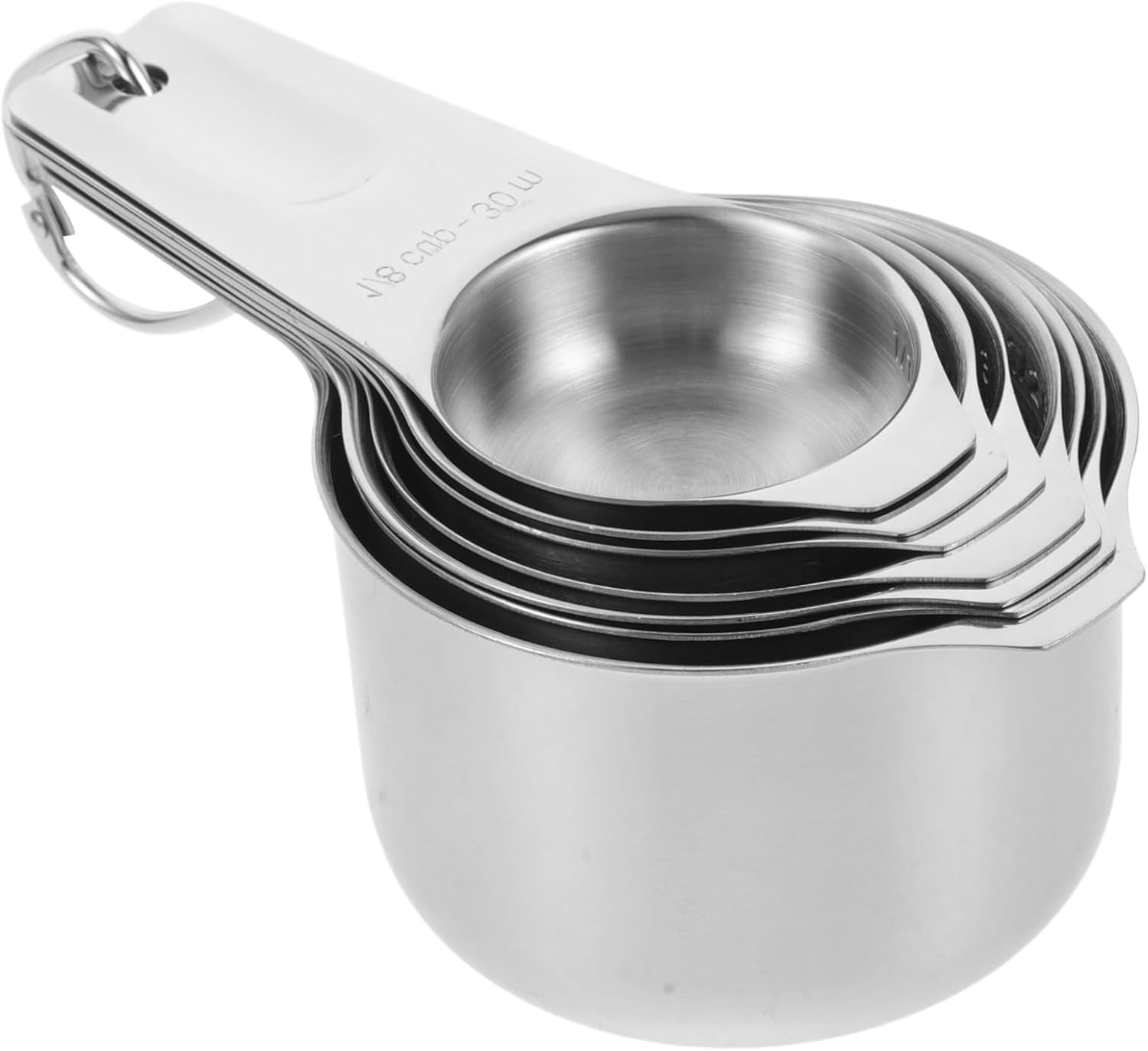 1set Stainless Steel Measuring Cups Scale for Baking and Cooking Stackable Kitchen Tools for Accurate Ingredient Measurement Set Elegant Design