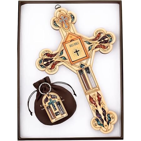 Blessed Holy Water, Soil, Oil & Incense Set With Jesus Cross – From The Holy Land