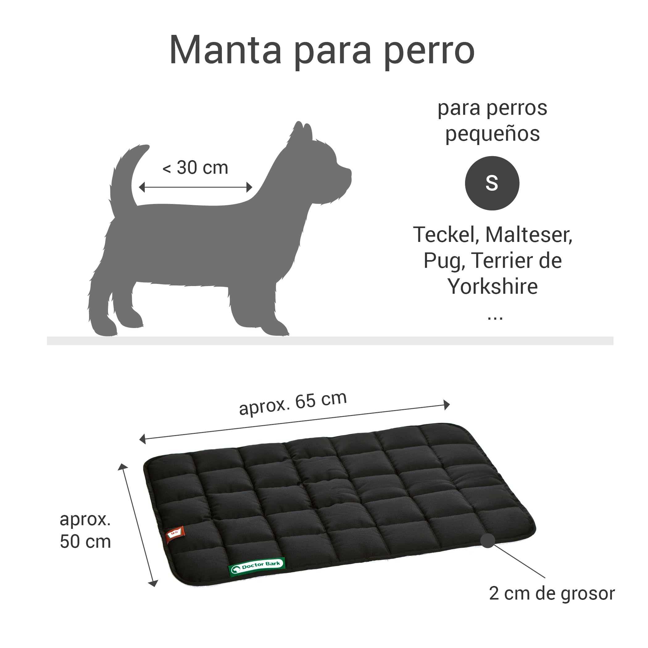 Doctor Bark Manta de Perros, Robusto, Lavable a 95 ° C - Disponible en Diferentes tamaños y Colores