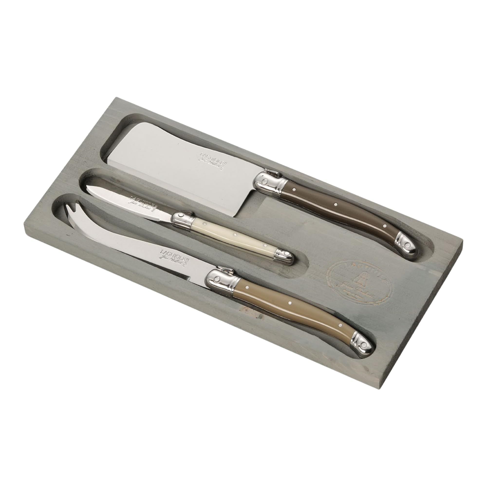 Amazon.com: Jean Dubost Laguiole 3-Piece Cheese Knife Set, Linen