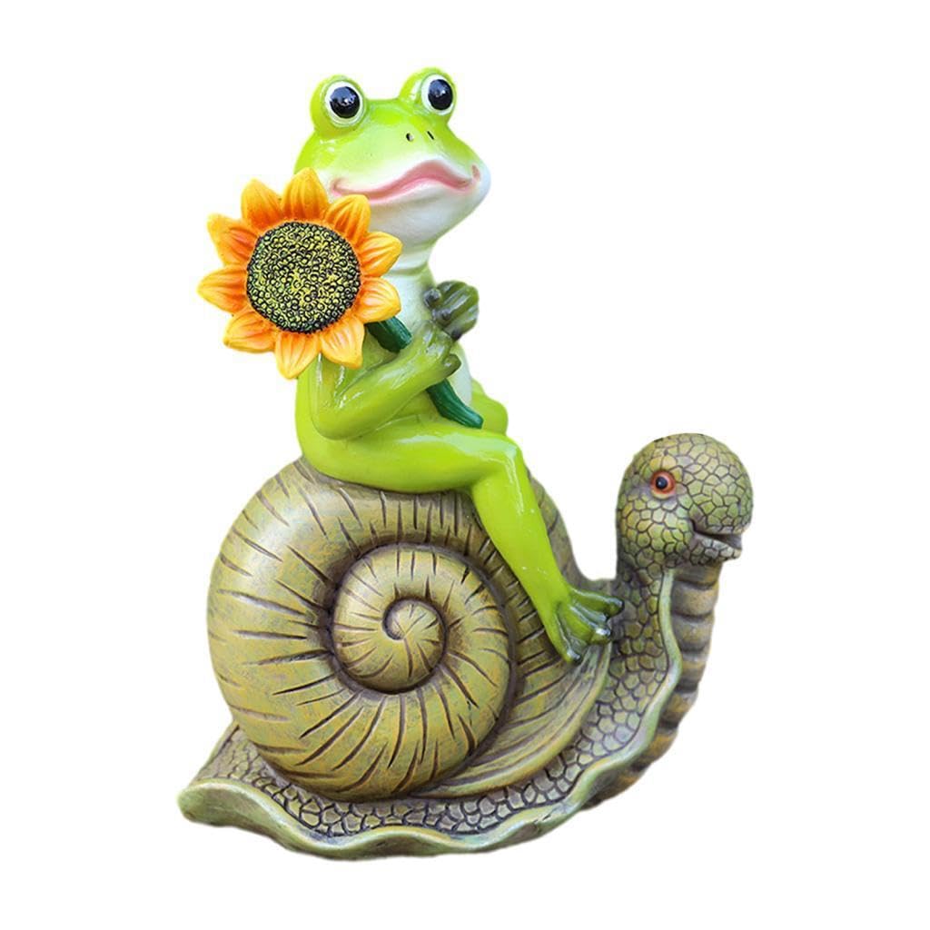 LIXSAZSE Lovely Frog Statue Garden Outdoor Collectibles Miniature Frog Figurine Beautifully Crafted For Garden Miniature Statue Decor Funny Porch Outdoor