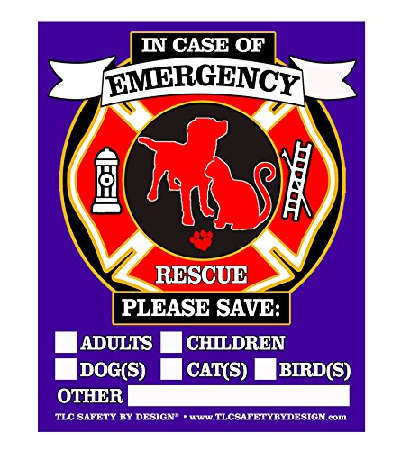 PET FIRE Rescue Trademarked Safety Alert Emergency Pet Dog Cat 4" x 5"