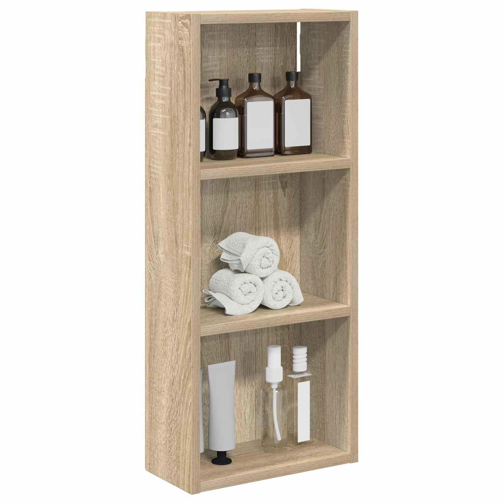 vidaXL Badezimmer-Wandschrank mit Regal Sonoma-Eiche 30 x 14 x 70 cm, Moderner Badschrank, rechteckiges Regal, funktionale Aufbewahrung, platzsparende Lösung, stilvolles Design