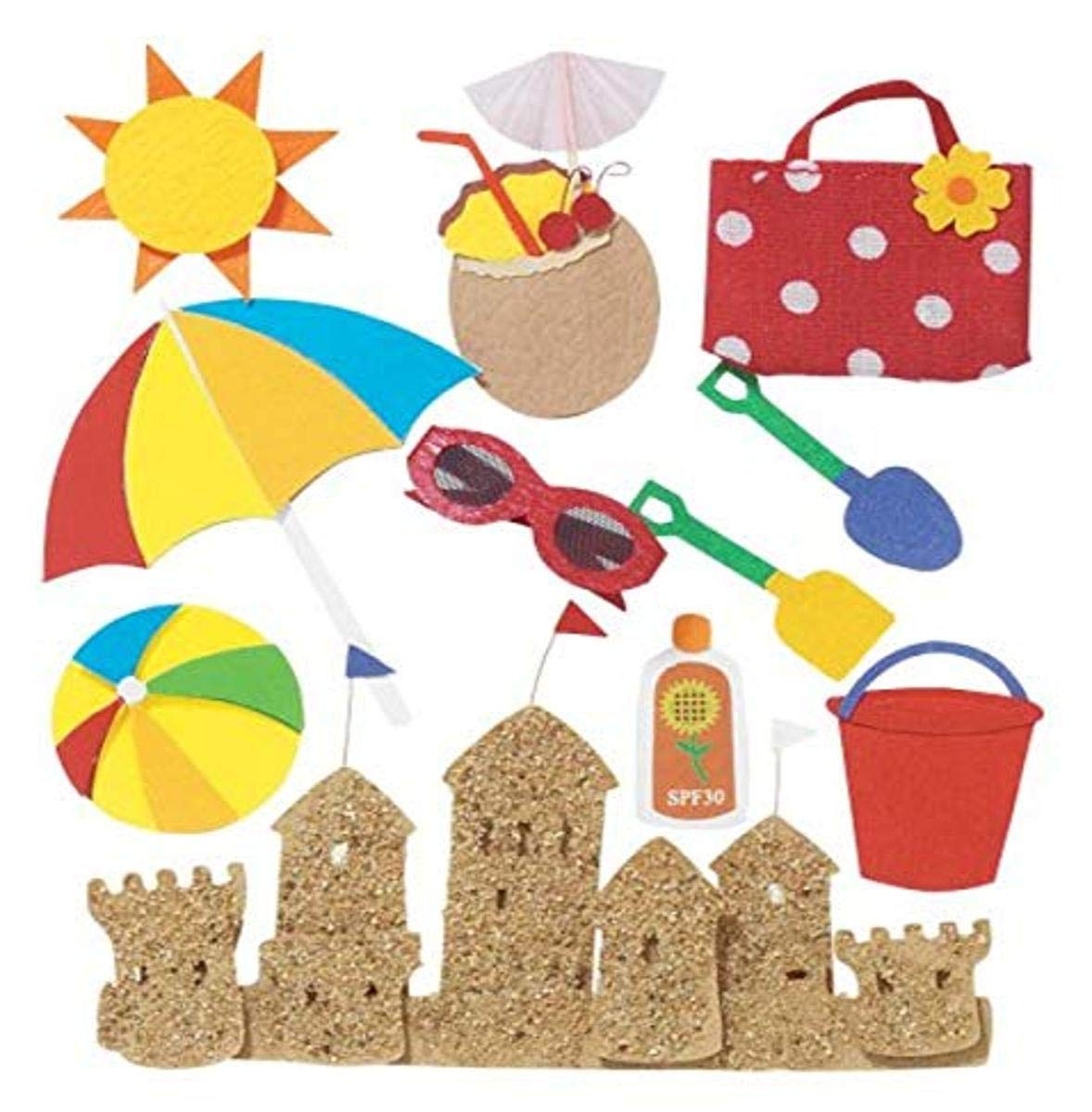 Jolee's Boutique Dimensional Stickers, Fun At The Beach, Bright