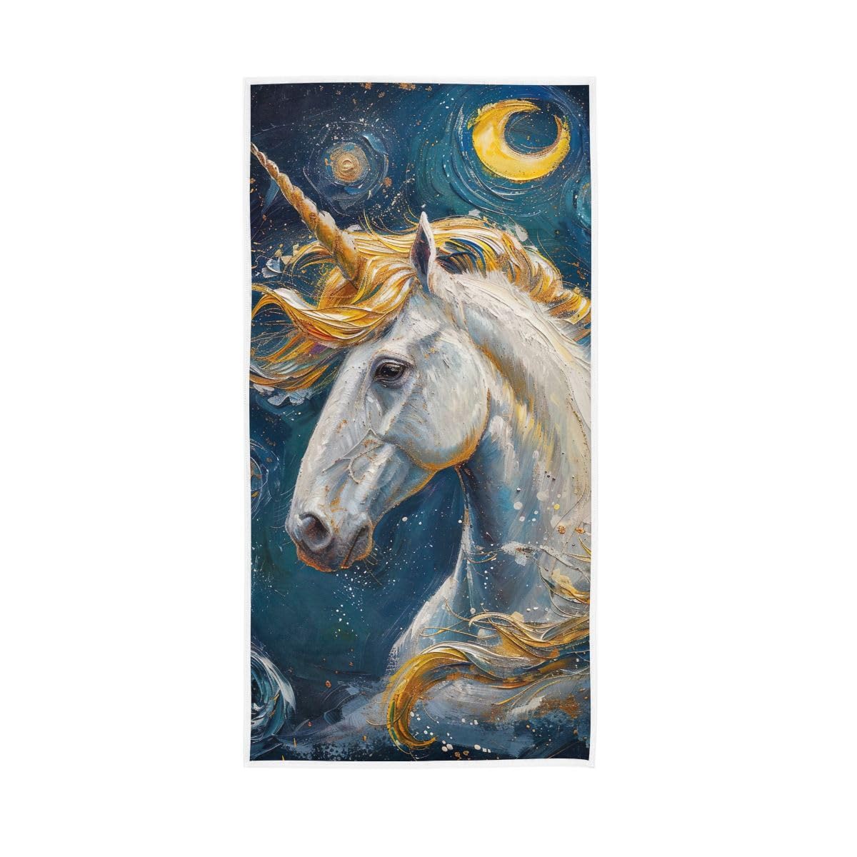 LSRCPD Unicorn with Yellow Mane Hand Towels Soft Washcloths Bathroom Towel 15 x 30 Inch