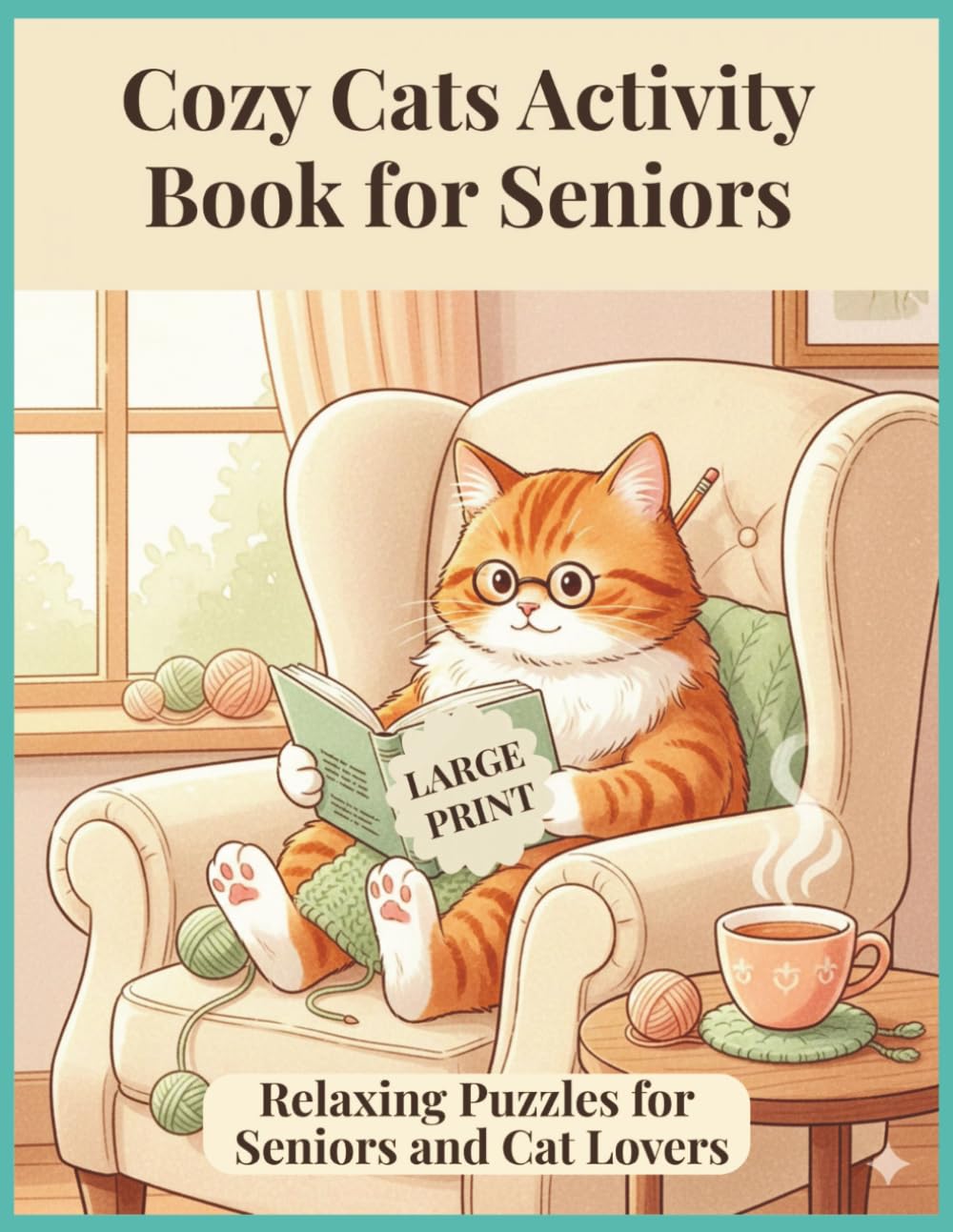 Cozy Cats Activity Book: 30 Large Print Crosswords, 30 Word Searches & 30 Coloring Pages with Complete Solutions: Relaxing Puzzles for Seniors and Cat Lovers (Vita Bloom Puzzle Collection)