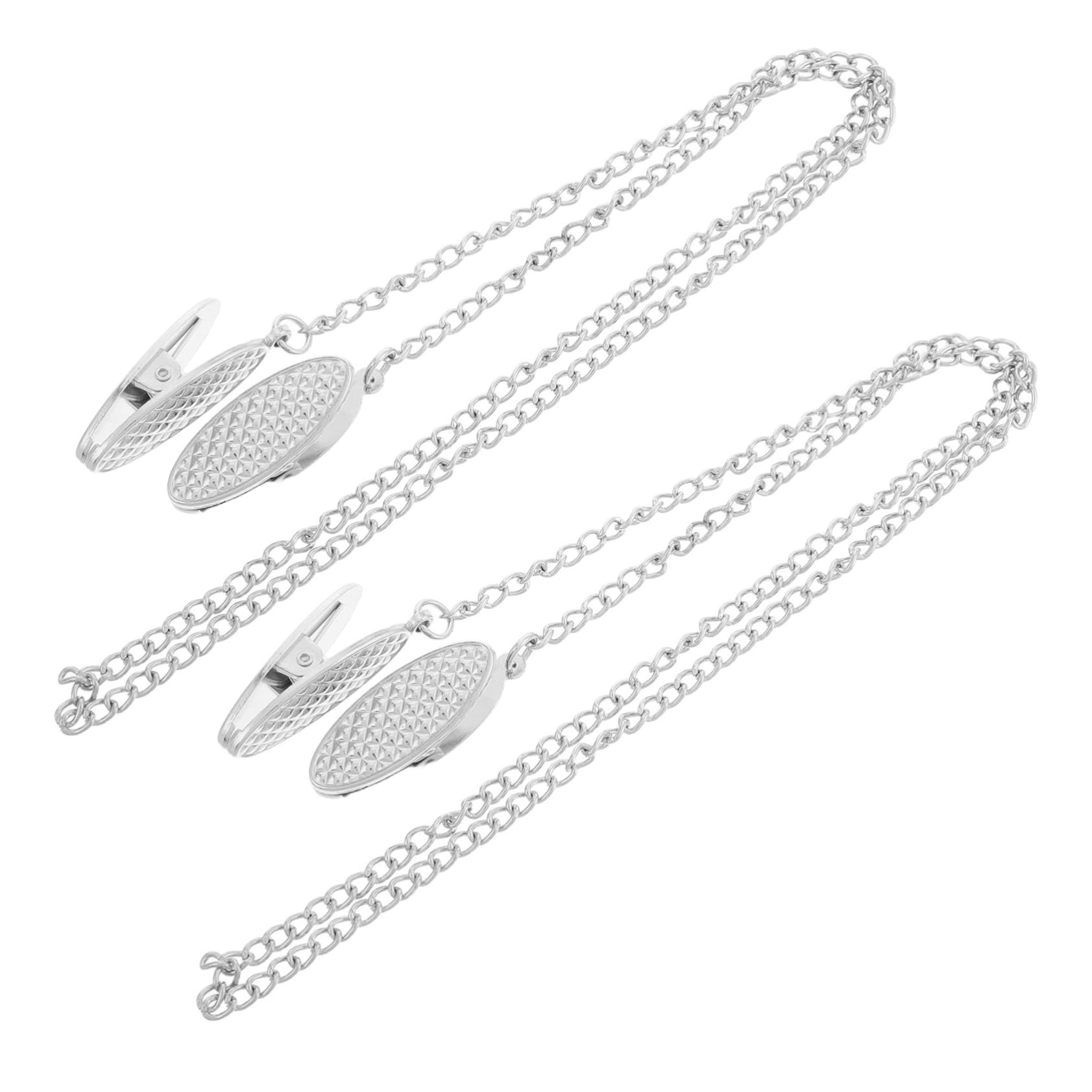 NOLITOY Infant Feeding Bib Clamps Napkin Chain Clip Sturdy Metal Buckle Straps for Baby Home Travel Silver