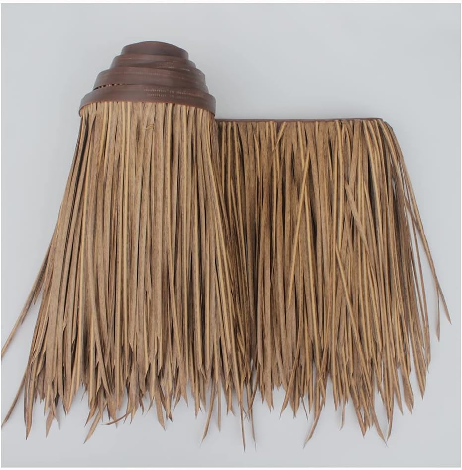 Simulation Thatch Runner Roll Mexican Style Thatch Runner Roll Straw Roof Thatch Artificial Decorative Palm Straw Thatch Tile Tiki Hut Grass Roof(Yellow c,0.5x4m/1.64X13.1ft)