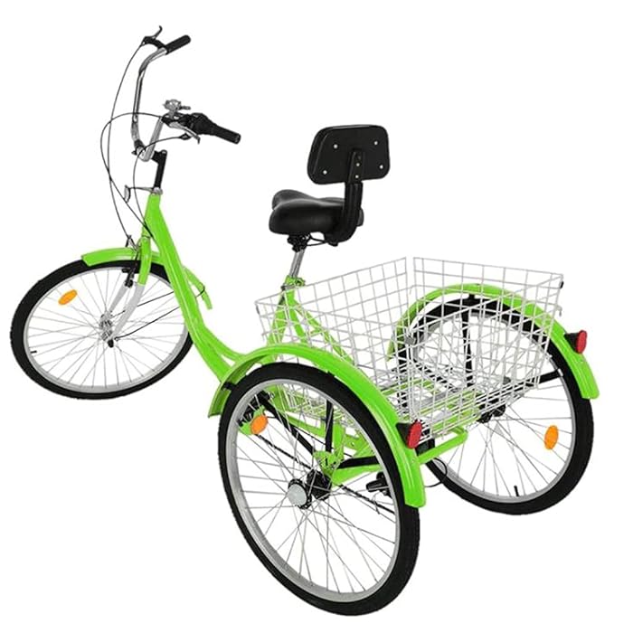 Buy Adult Tricycles Three Wheel Trike Bike Cruiser 7 Speed, 24 Inch