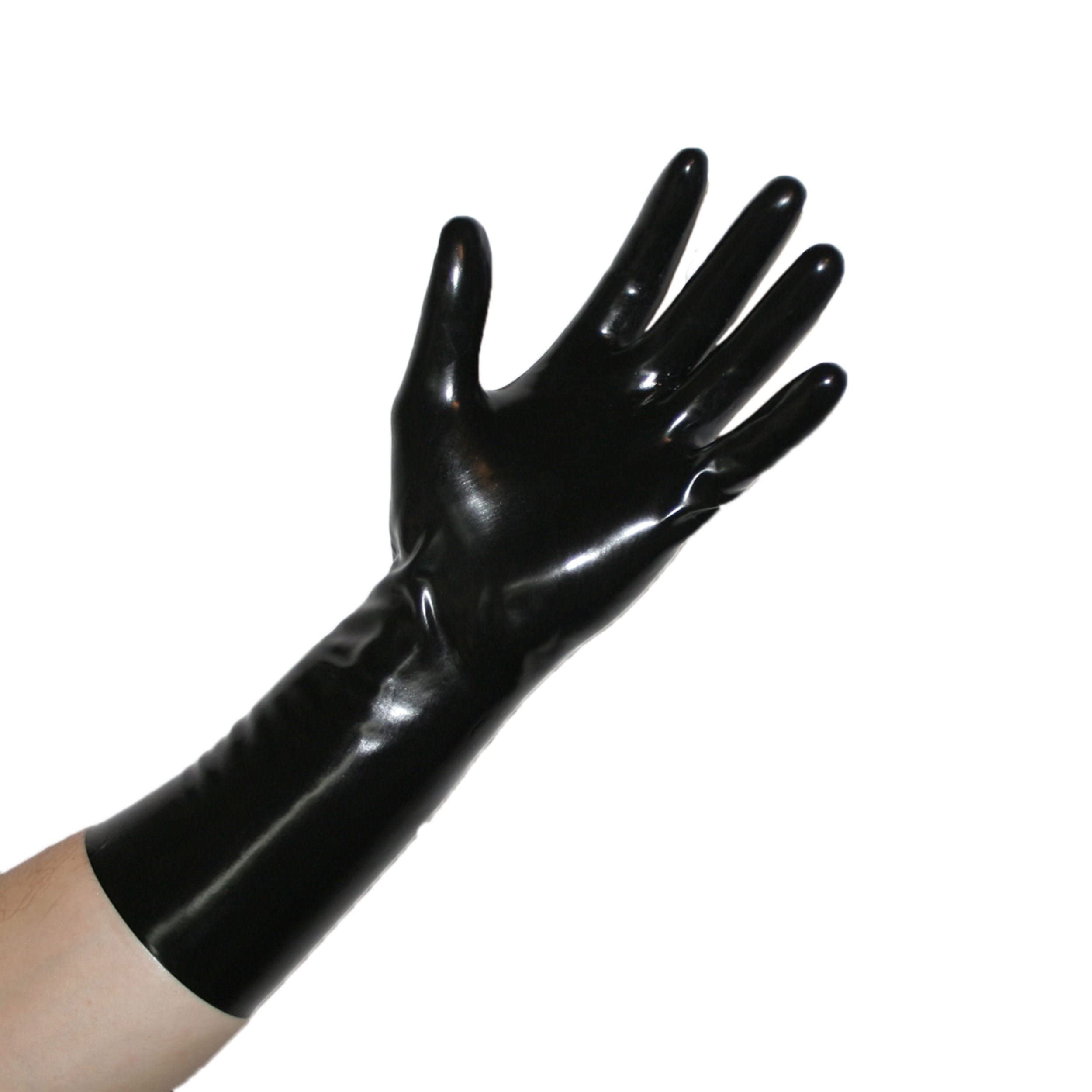 Rubberfashion Guantes de látex cortos - Sexy Rubber Gloves - Guantes de látex cortos hasta la muñeca para mujeres y hombres