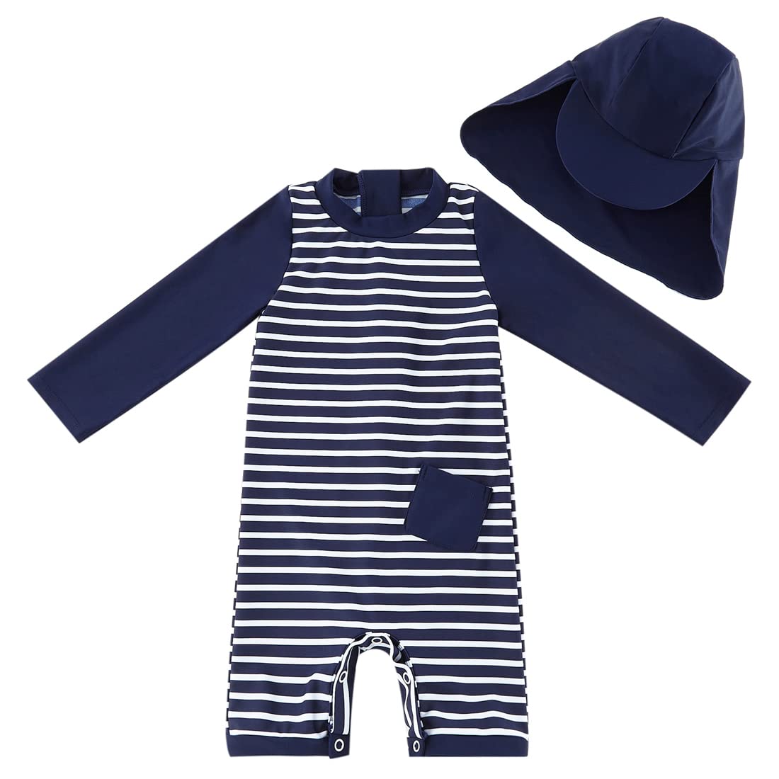 UMELOK Baby Badeanzug mit Sonnenhut UV Schutz Schwimmanzug für Baby Junge
