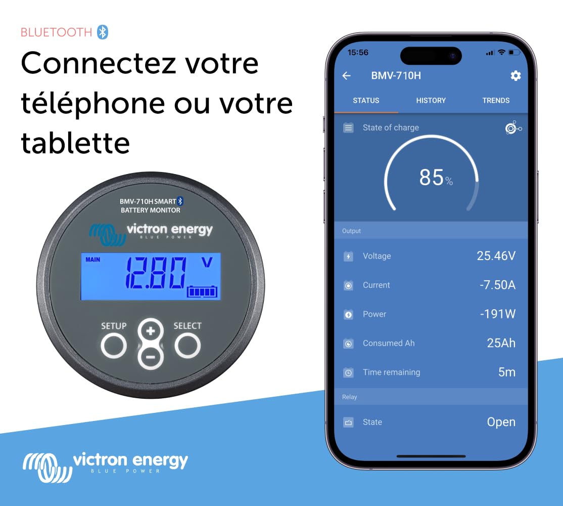 Victron Energy BMV-710H Moniteur de Batterie (Gris)
