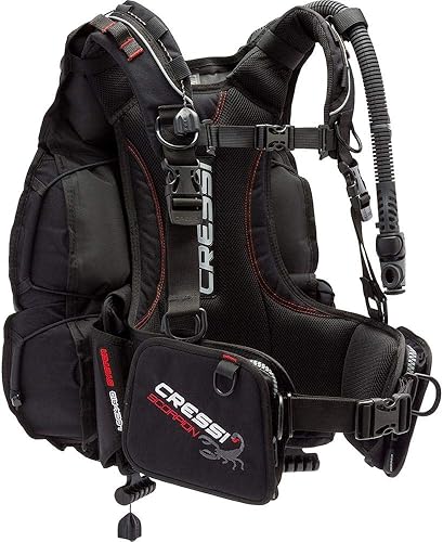 Miniatura 10 de Cressi BCD de inflado trasero para buceo, cómodo como mochila, sistema de bolsillo de peso vertical, bolsillos de alto volumen, escorpión diseñado