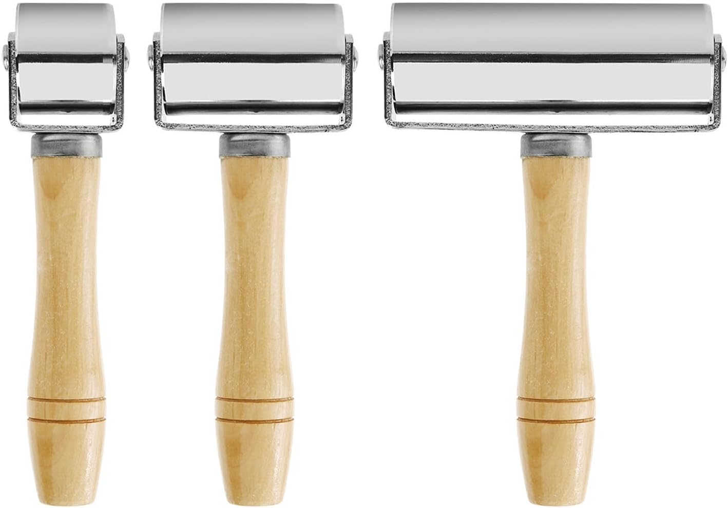 Leather Press Edge Roller Leather Glue Laminating Tool Platen Tool for Leather Working (26mm+60mm+100mm)