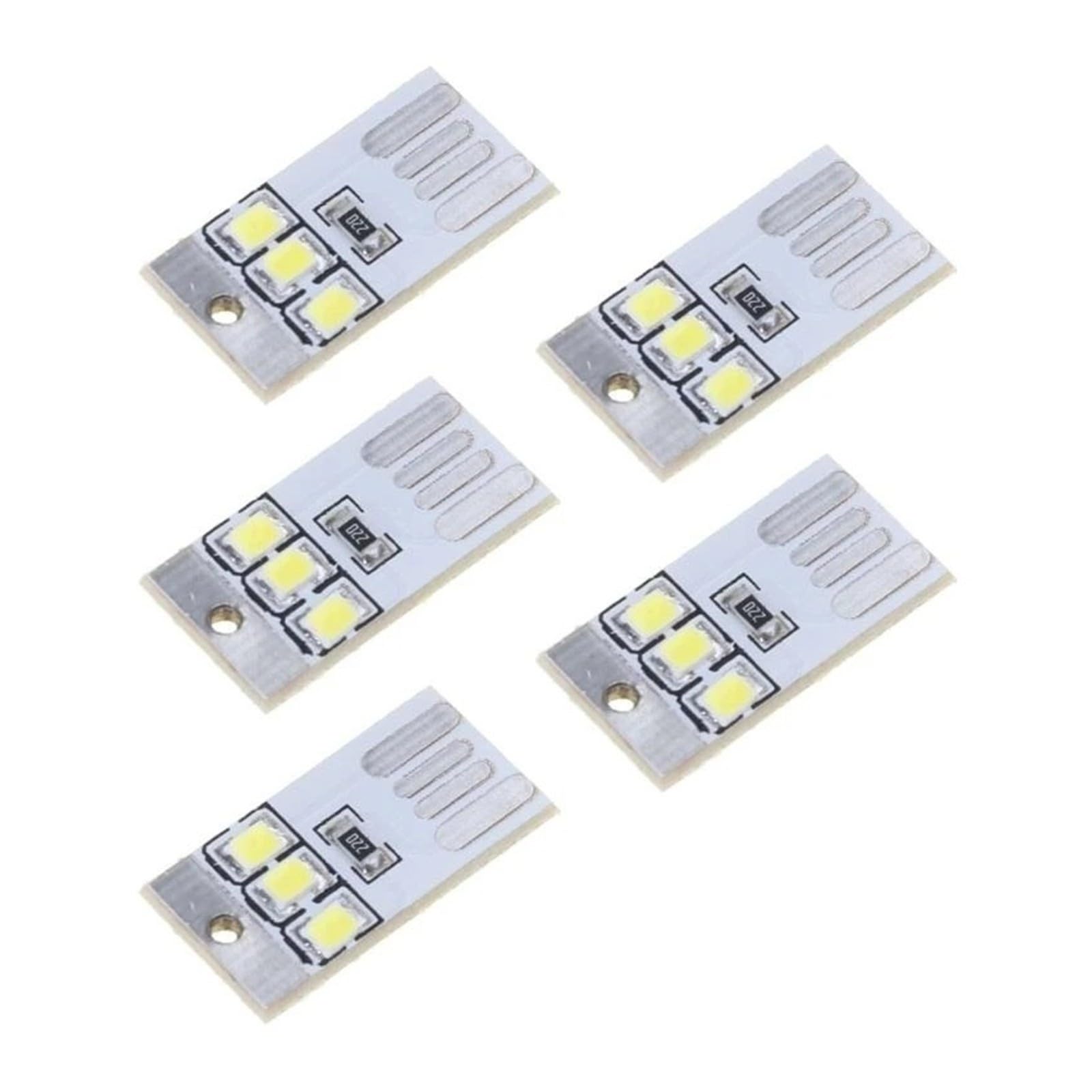 5Pcs 896F 0.2W USB LED Lampadina Book Light Pocket Card Portachiavi Night Lamp (nero)