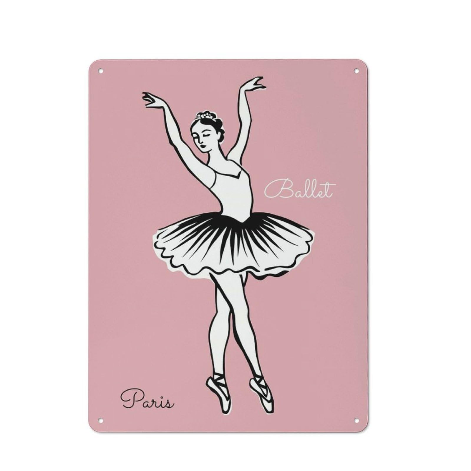 Junmoney Style-8 Ballet Dancer In Paris Rustic Metal Plaque 40X30cm For Café Or Restaurant, Wall Decor For People Reorganising Café And Restaurant