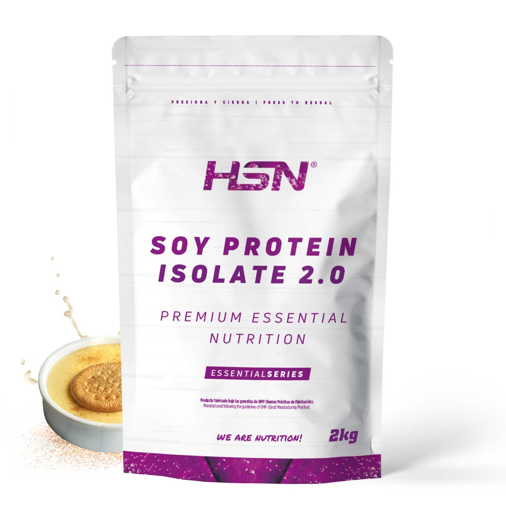 Protéine de soja isolée de HSN | Saveur crème 2 kg = 67 prises par paquet | 100 % végétalien | Soy Protein Isolate | Non-OGM, sans gluten