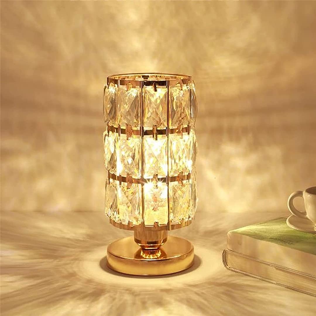 Lampe de bureau décorative en cristal à intensité LED réglable