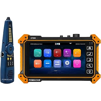 Professional OTDR Fiber Tester MOT-51C 1310/1550nm 26/24dB 5.55 Inch OLED Touch Screen OTDR Tester with Integrated VFL OPM LSLight Source Event Card OLT Optical Loss Test RJ45 Cable Tester