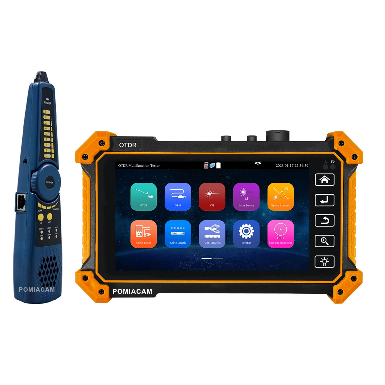 OTDR Tester a fibra ottica MOT-51C 1310/1550nm 26/24dB 5.5 "OLED Touch Screen incorporato VFL OPM LS (sorgente luminosa) OLT (test di perdita ottica) Mappa evento