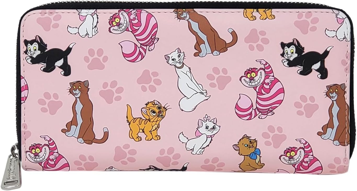 Loungefly Disney Cats Wallet Zip Around Clutch Faux Leather - Image 2