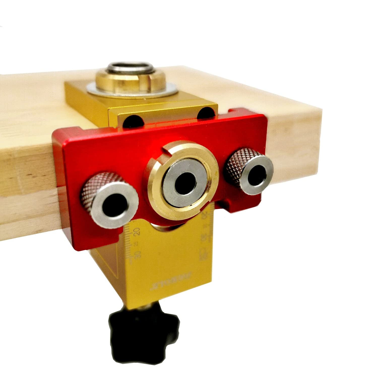 Zelfcentrerende doweling Jig Kit, 3-in-1 aluminiumlegering scharnierboor mal zelfcentrerende gatgeleider met meerdere boren schaal, kabinet hardware jig, ponslocator boorgids