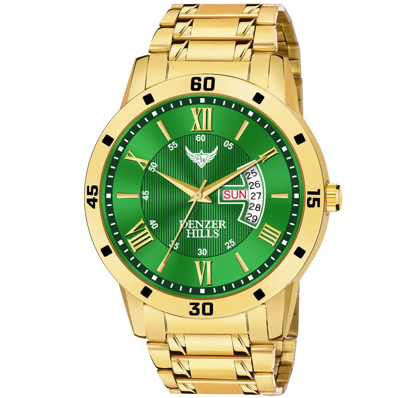 DENZER HILLS Mens Big Face Stainless Steel Analog Quartz Watches Fashion Business Chronograph Wrist Watches for Men (B0BT1T9281) Amazon Price History, Amazon Price Tracker