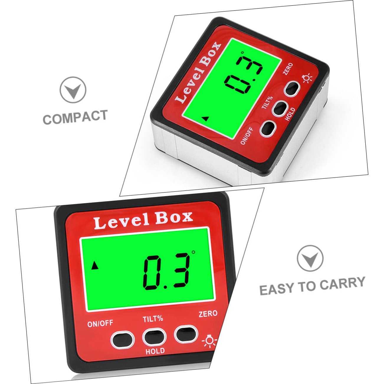 Hemobllo 2pezzi Digital Angle Gauge Elettronico Display Lcd Retroilluminato Misuratore Per Falegnameria Riparazioni Auto e Decorazioni Domestiche Strumento Precisione Batteria