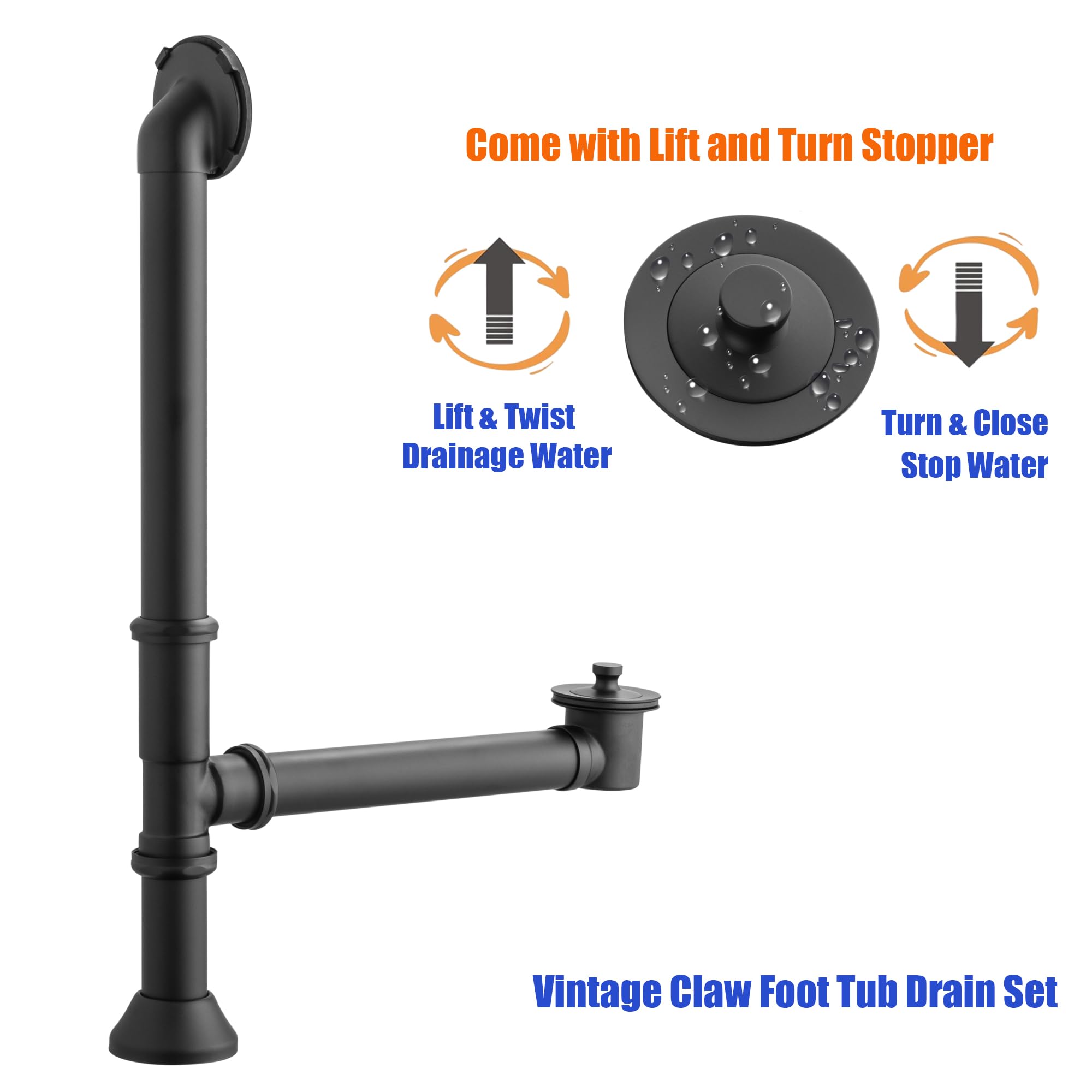 Artiwell Vintage Claw Foot Tub Drain Kit