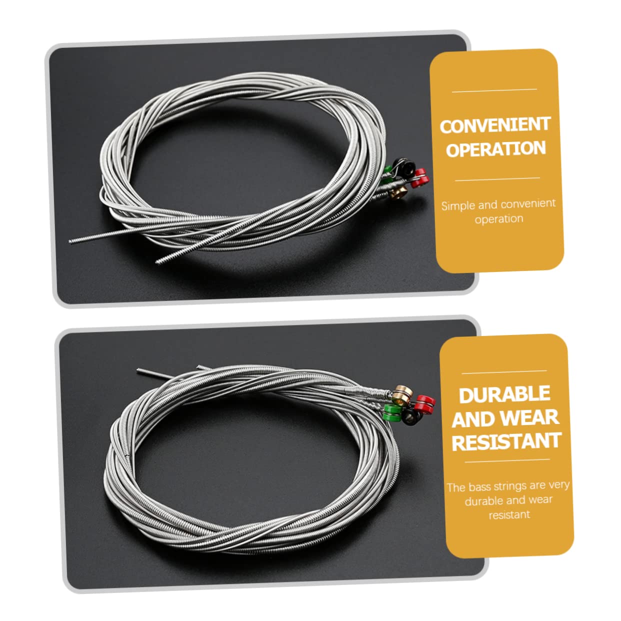 TOYANDONA 4 String Bass Metal Strings Set Stainless Steel Durable Practical of Applications
