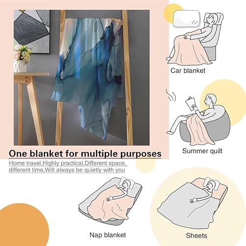 Miniatura 4 de Manta suave y acogedora acuarela azul abstracta Cobijas para El Frio dormitorio Essentials 40 pulgadas x 60 pulgadas