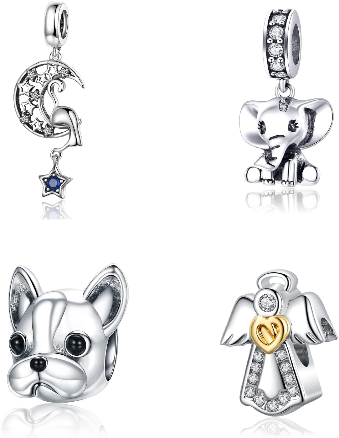 4pcs/5pcs Charms for Bracelets Animal | Eternity Love Heart | Airplane Planet Sunflower Coffee Cup Charms Set Dainty Charm Jewelry for Women Girls