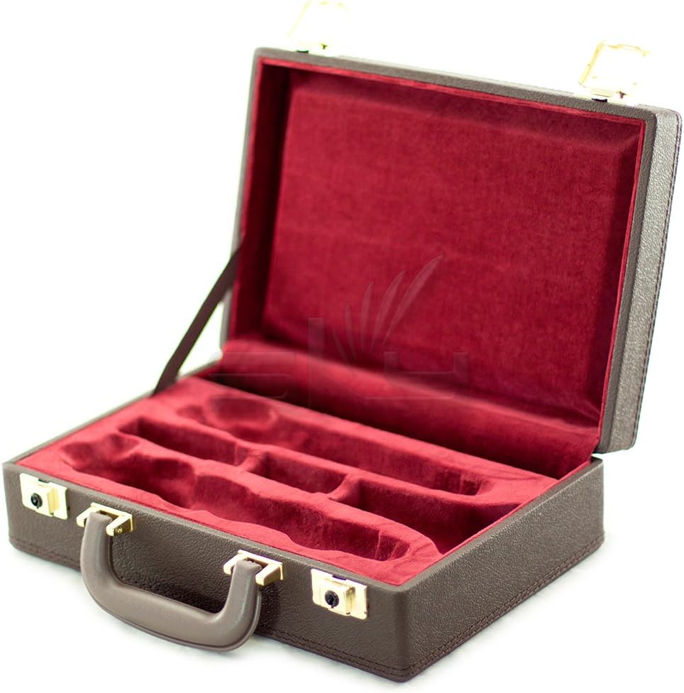Sky CLHC501 Premium Bb Clarinet Case Brown Imitation Leather Exterior with Red Lining Interior