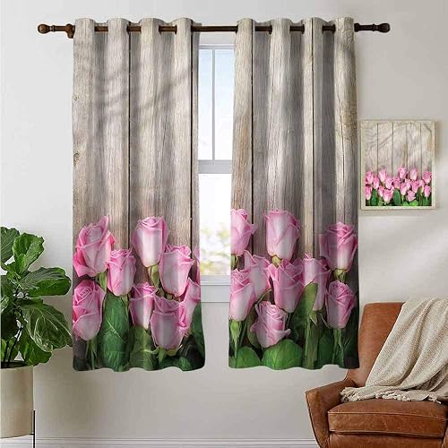 petpany Dekorative Vorhänge für Wohnzimmer Rose, romantische Seekeranker, Seil, 