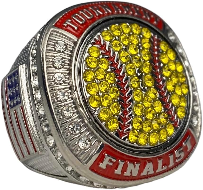 Legacy Rings 1 or 12 Pack Softball Baseball Championship Trophy Ring Tournament Champions or Finalists Silver-Tone Yellow