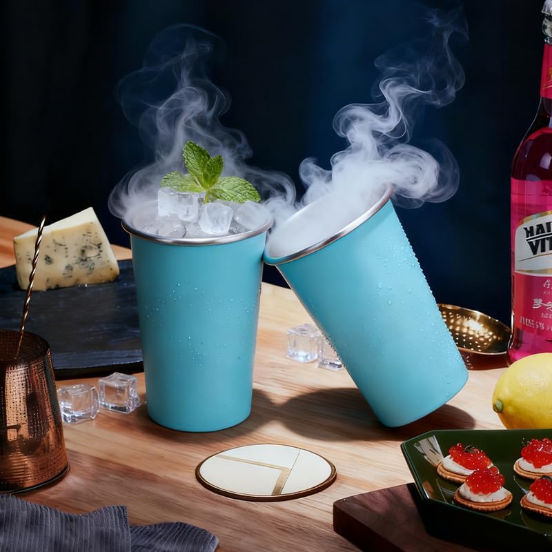 4Pack Stainless Steel Pint Cups,Stainless Steel Cup,Pint Cup Tumbler, water Tumbler,Stackable,Reusable (blue) - Image 6