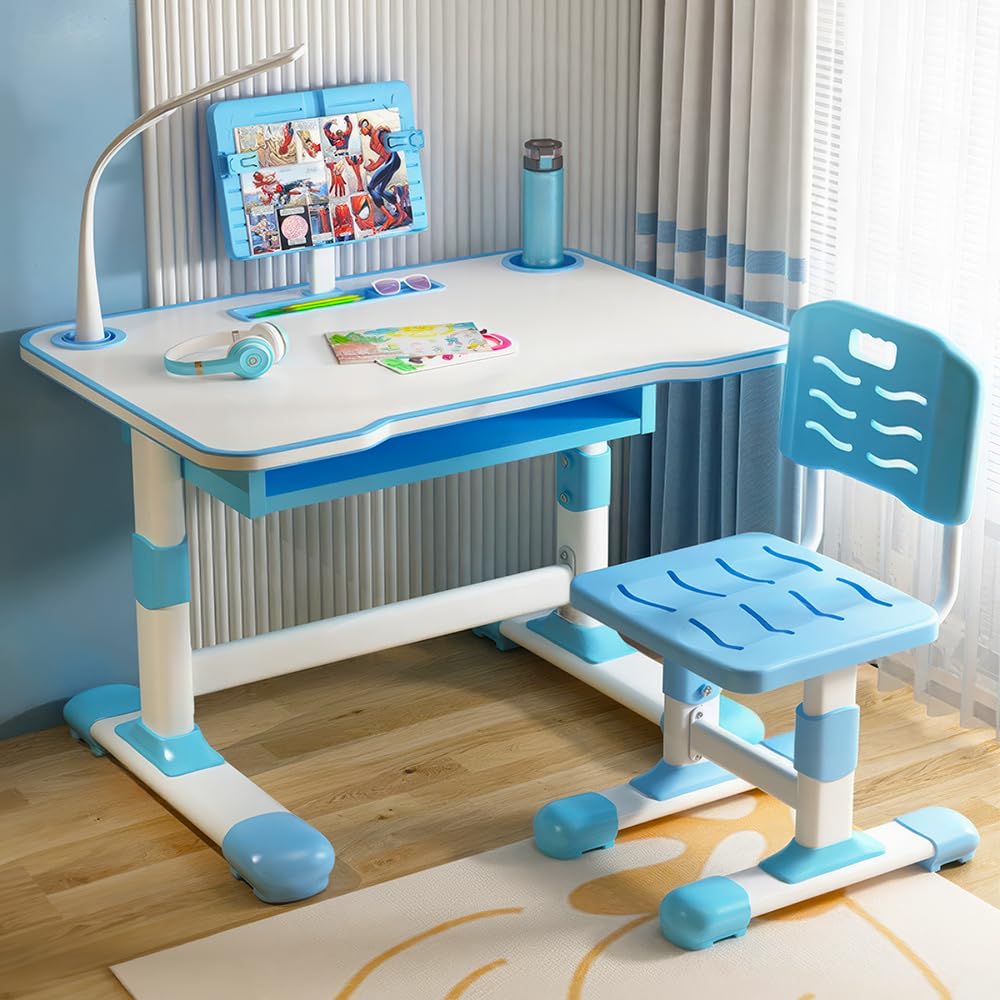 StarAndDaisy Kids Functional Desk Chair Set 3-12years Boys Girls/Kids Study Table with Height Adjustable/Study Table with ...