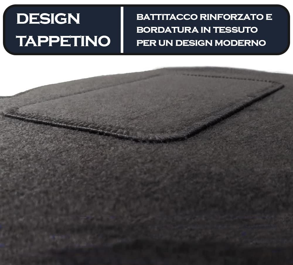 TAPPETI VOLKSWAGEN T-ROC DAL 2017 IN MOQUETTE CON RICAMO E 4 FISSAGGI 4 PZ