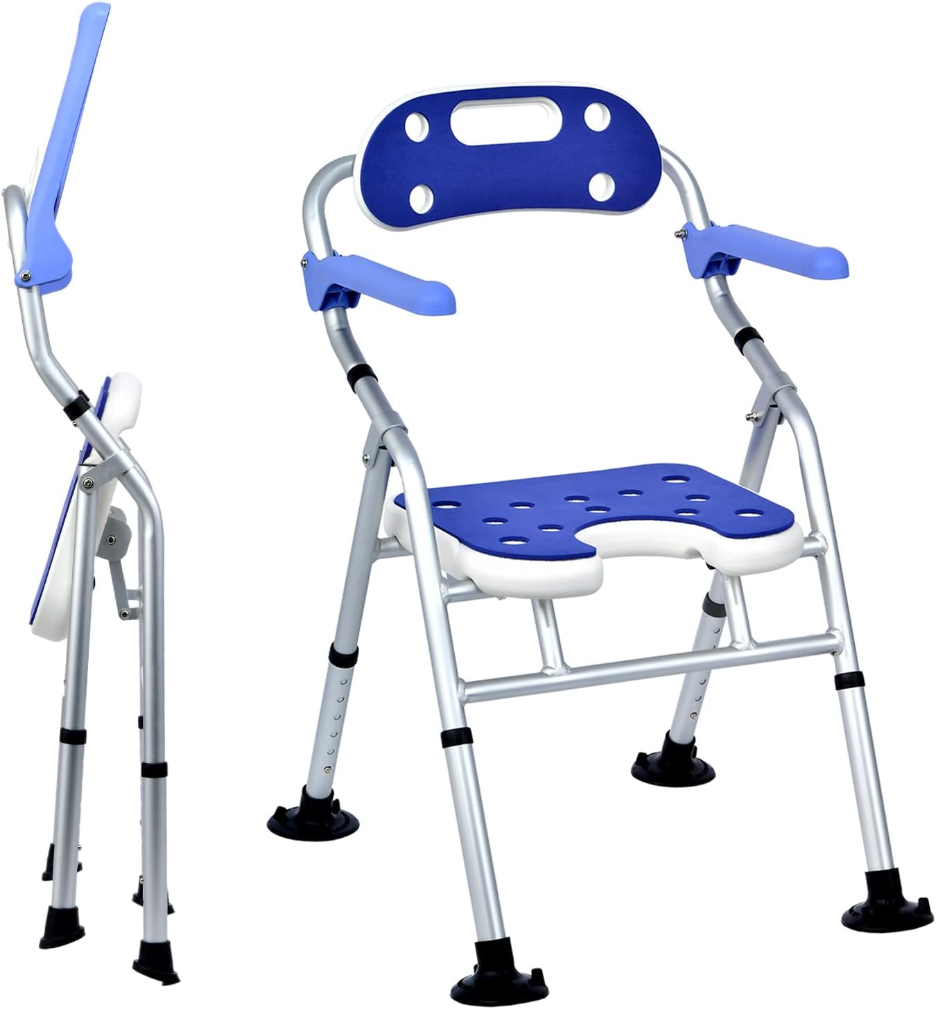 Beatyloit Folding Bath Chair,Shower Chairs with Back and