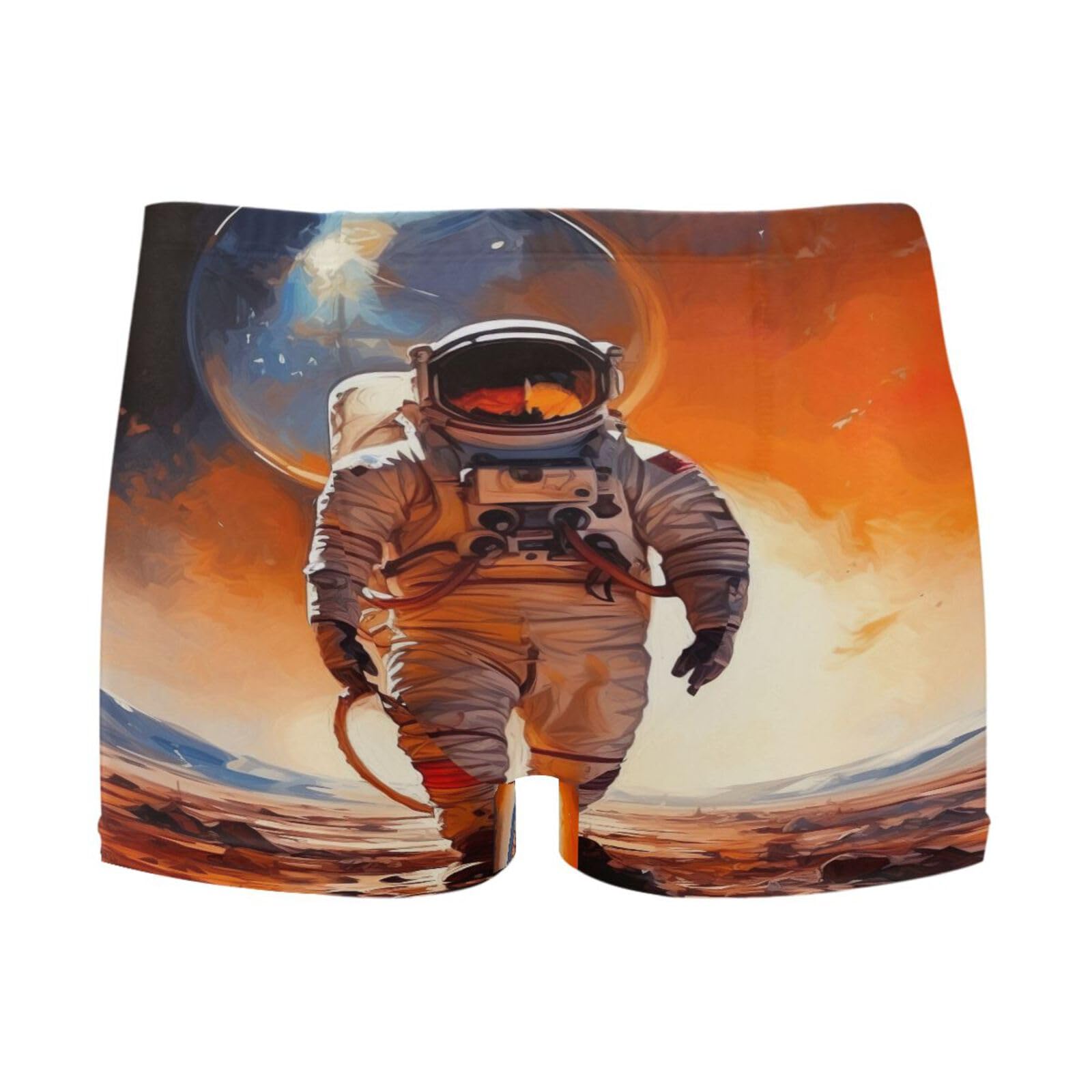 UMIRIKO Space Astronaut NASA Men Swim Brief Square Leg Swimsuit Swimwear Bathing Suits for Men M 202a0086
