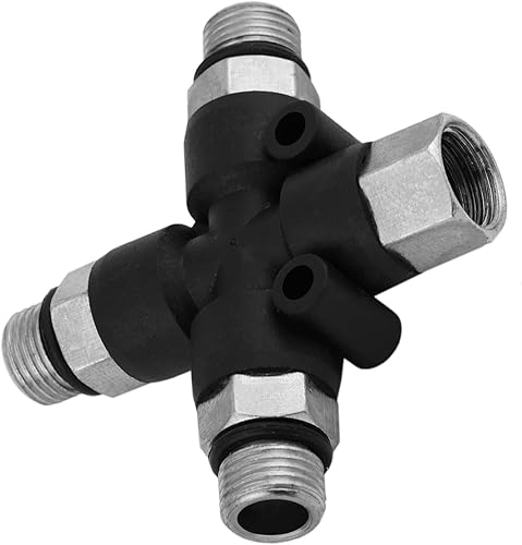 Miniatura 5 de Compresor de aerógrafo a adaptador de manguera de aerógrafo Conector divisor de 18 pulgadas BSP de 3 vías