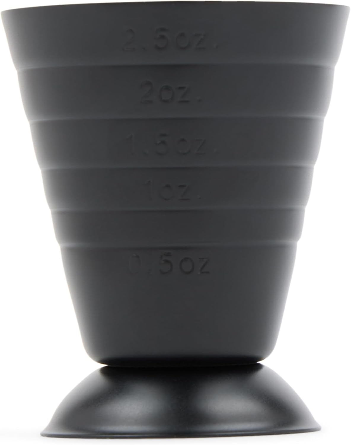 Matte Black Single-Sided Cocktail Jigger with Stepped Measurements (0.5–2.5 oz), 304 Stainless Steel