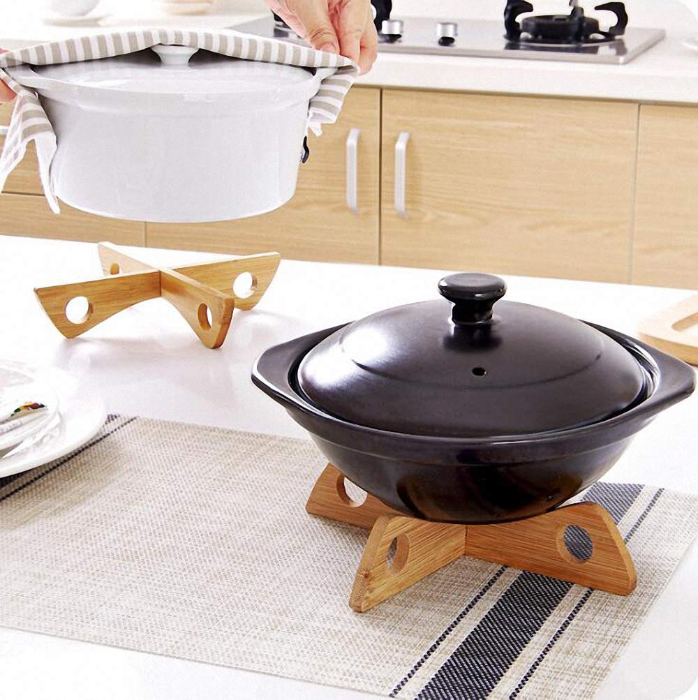 Tray Rack Detachable Wood Table Mat Kitchen Pot Heat Insulated Cooling Dish Potholders Gadget Holder CF-51 image 2
