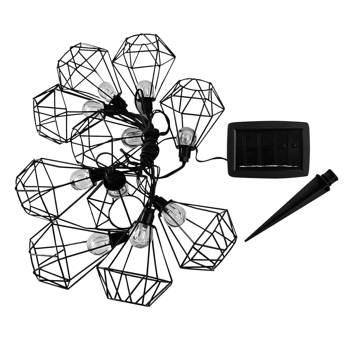Lumi Jardin, Guirnalda Diamante de 10 Bombillas 3.90M MILY Negro