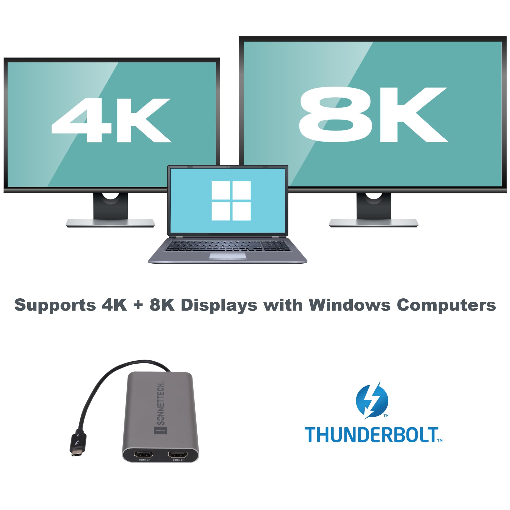 Sonnettech Adaptador Thunderbolt Dual HDMI 2.1