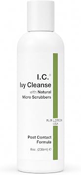 I.C. Ivy Cleanse Post Contact Features Micro Scrubbers, Surfactants, Skin Conditioners That Removes Urushiol Oil Found in Poison Ivy, Oak, Sumac that Causes a Rash. USA, 8oz Bottle ICVC-8