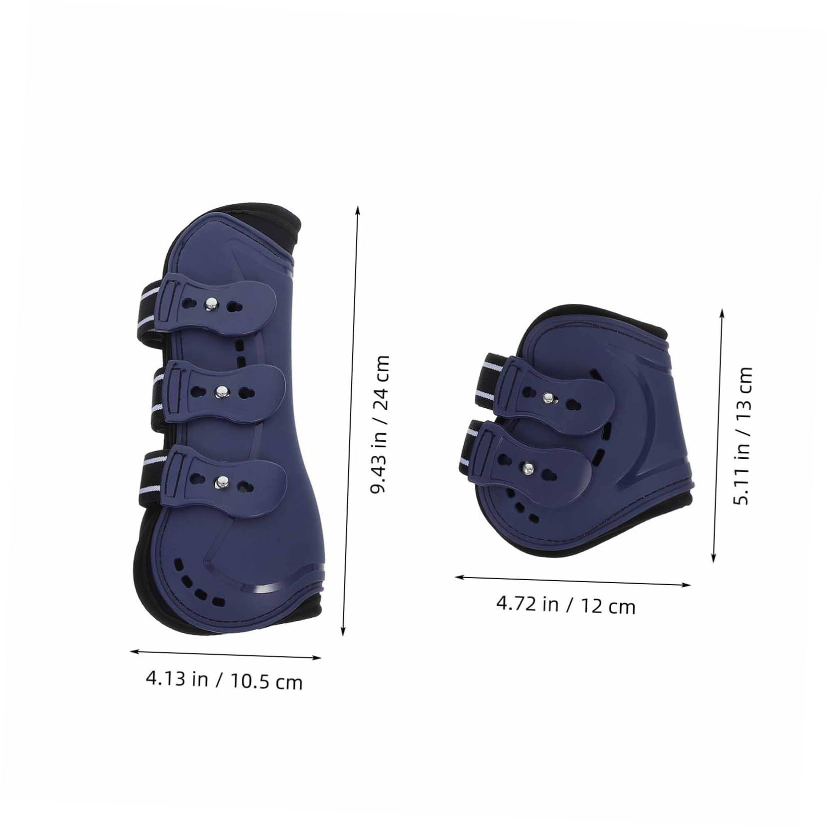 4 Piezas Botas para Caballo Ajustables de PU Protector de Tendón y Ligamento Abierto para y Equitación Mediano Color Azul para y Entrenamiento Ecuestre