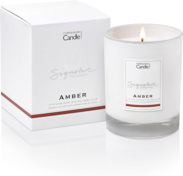 Luxury Scented Candles Gifts for Women | Natural Wax Blend | 45 Hours Burn time | Hotel Collection | The Copenhagen Company - Amber (7oz)