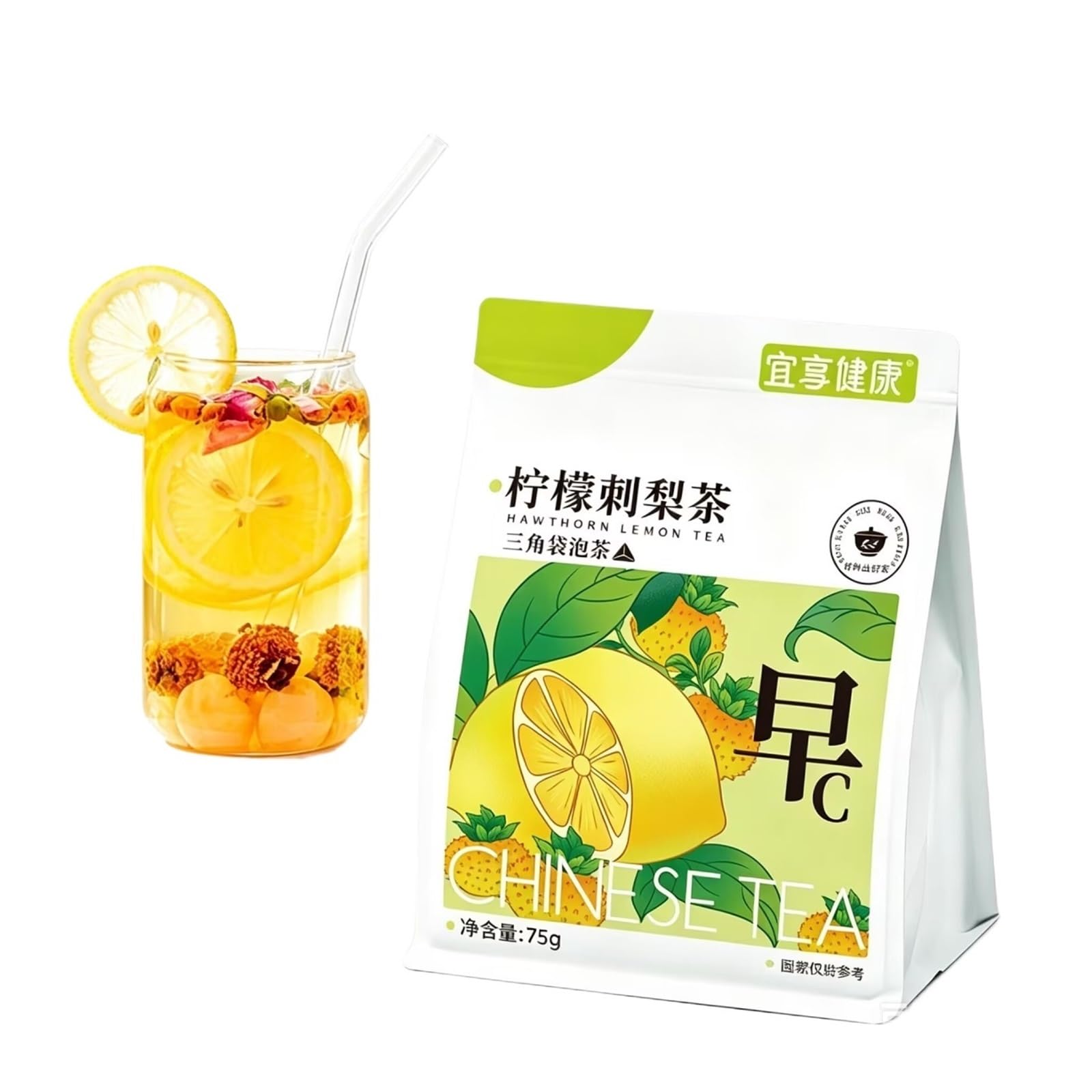Feigen-, Kaktusfrucht- und Zitronentee, eine Sommerfrucht, 75 g (5 g * 15 Beutel), dreieckige Verpackung, kann kalt oder heiß gebrüht werden(3pcs)