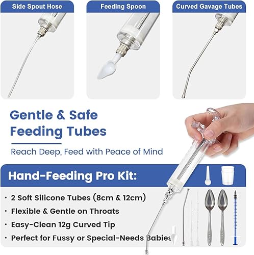 Miniatura 3 de Juego de jeringas de alimentación para pájaros bebés, 12 piezas de 1.7 fl oz, jeringa de alimentación de mano para mascotas pequeñas, incluye